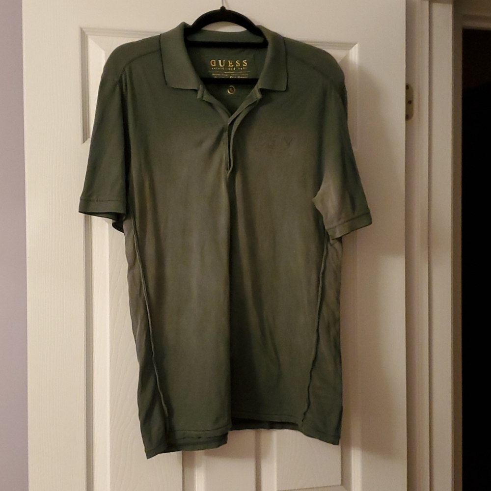 Guess Men's Distressed Golf Shirt L